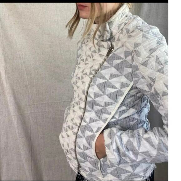 IRO jacket Medium EU 38 bomber quilted lightweight spring white gray cotton NWT - Picture 9 of 16